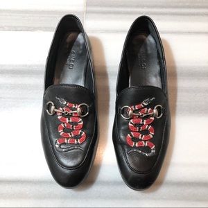 leather loafer with kingsnake